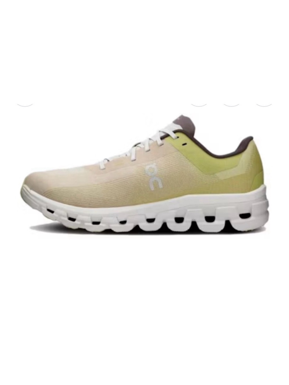 On Running men’s Lightweight Sneaker in Pale Yellow and White